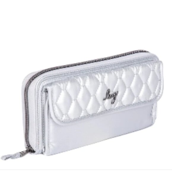 NWT- LUG- KICKFLIP SE RFID CONVERTIBLE WALLET- Metallic Silver - SFB interior - Picture 1 of 5